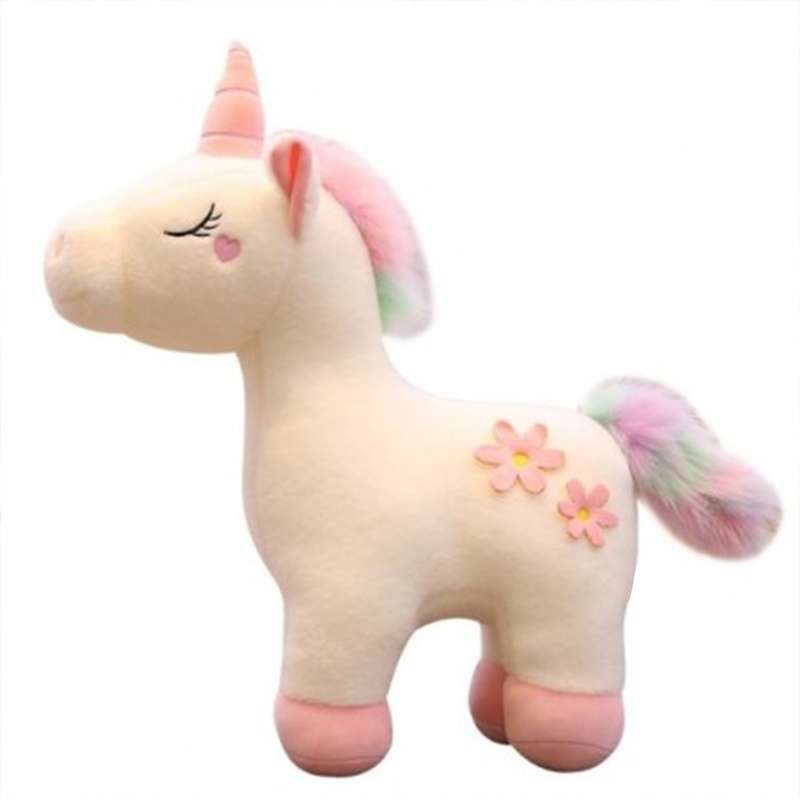 عروسک مدل اسب تک شاخ 2Flower Unicorn ارتفاع 40 سانتی متر