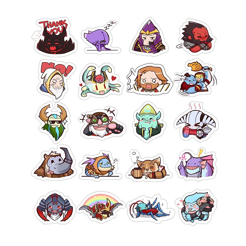 استیکر لپ تاپ توییجین و موییجین طرح dota2 کد 02 مجموعه 20 عددی