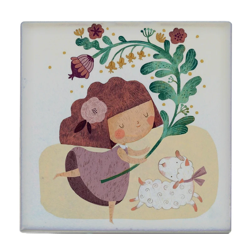 زیر لیوانی طرح دختر و بره کد    2929451_184