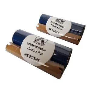 NICK BARAZ WAX/RESIN 110mm x 75m Label Printer Ribbon Pack of 2