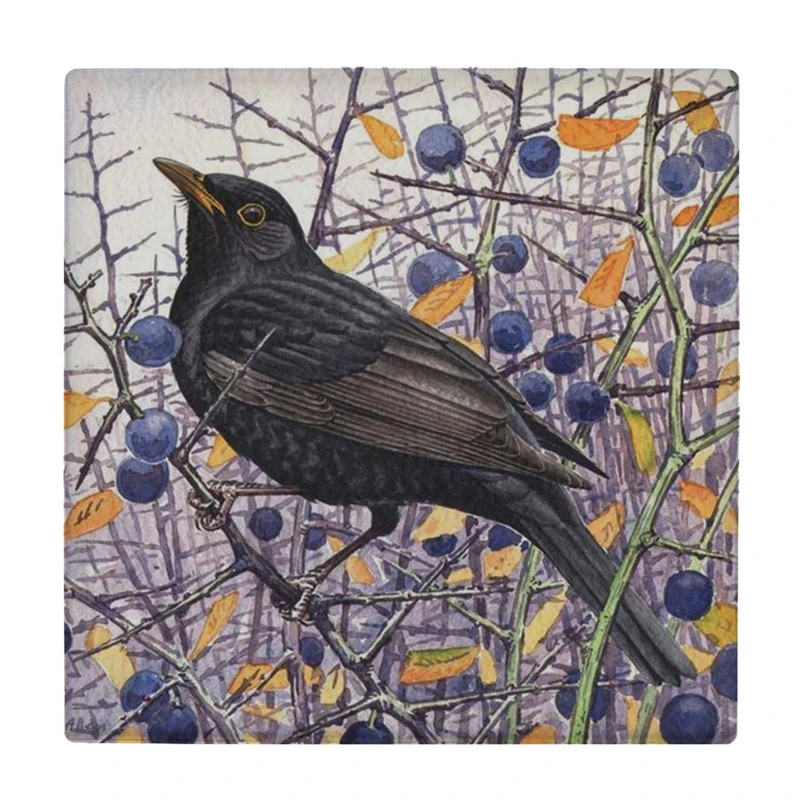  زیر لیوانی طرح نقاشی کلاغ و خار زار کد    3530036_1364