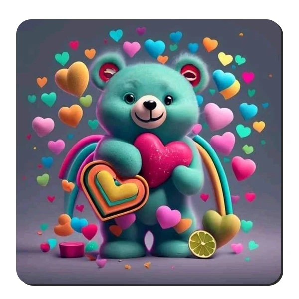 زیر لیوانی طرح خرس فانتزی کد nzl345