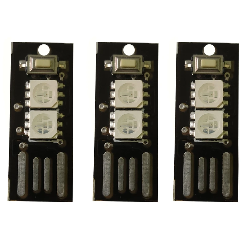 ماژول چراغ ال ای دی رهام مدل USB RGB بسته 3 عددی