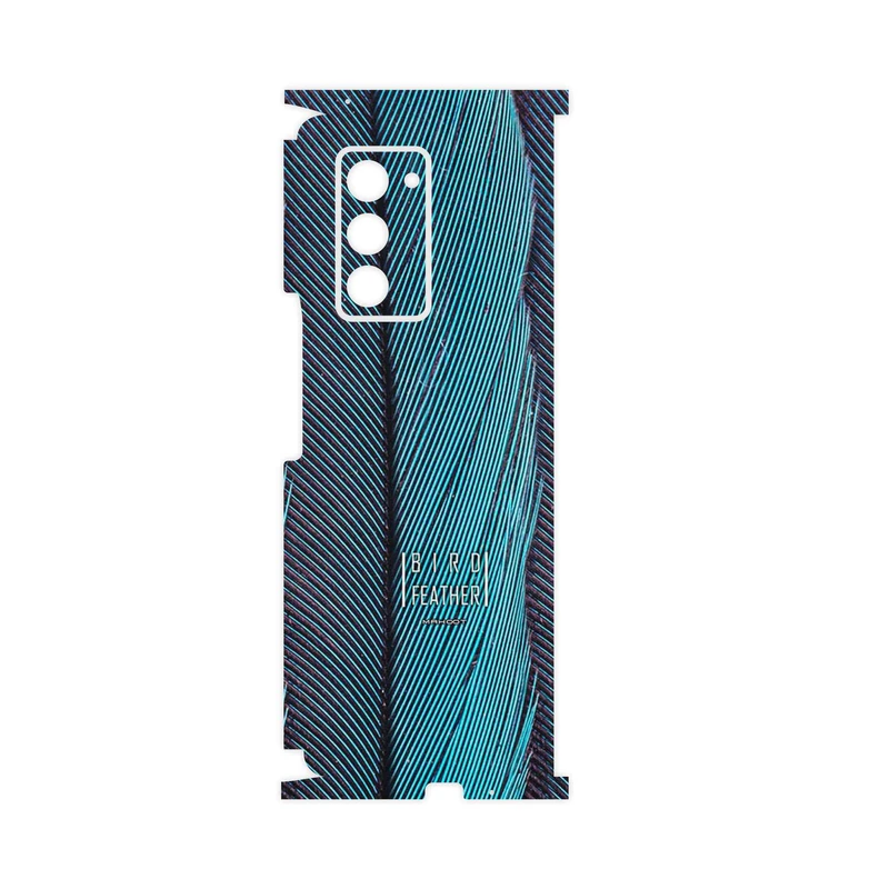 برچسب پوششی ماهوت مدل Turquoise feathers-FullSkin مناسب برای گوشی موبایل سامسونگ Galaxy Z FOLD 2