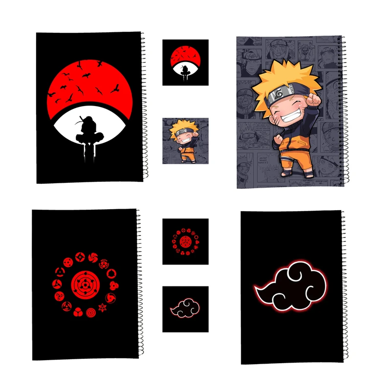 دفتر مشق 100 برگ طرح انیمه ناروتو کد1 Naruto به همراه برچسب مجموعه 8 عددی