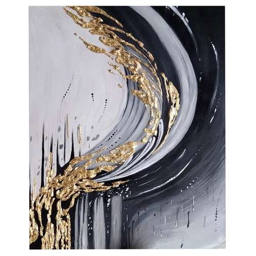 تابلو نقاشی ورق طلا طرح دکوراتیو نقش برجسته کد 0185