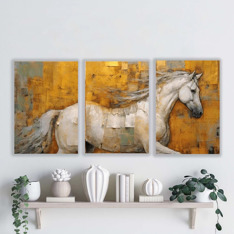 تابلو شاسی آتریسا مدل اسب مدرن ATA028 مجموعه سه عددی