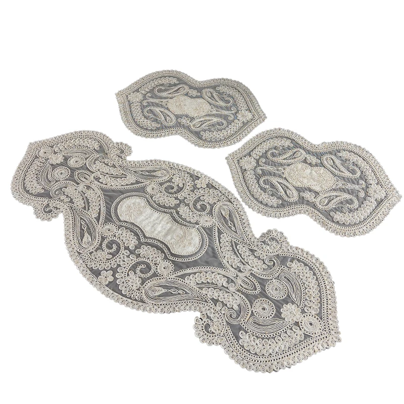 ست رومیزی 3 تکه مدل بته جقه طرح قیطان