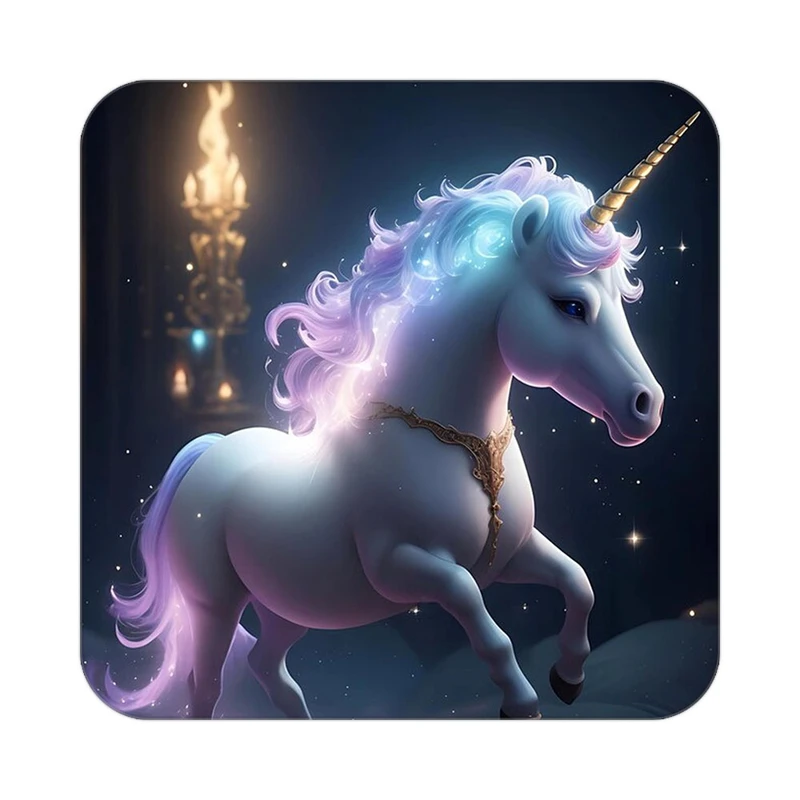 زیر لیوانی کاکتی طرح اسب تک شاخ و یونیکورن مدل mp32594