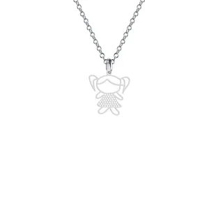 گردنبند نقره زنانه هایکا مدل عروسک دختر کد n.ha2-594