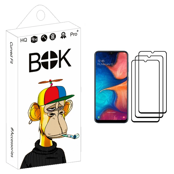 محافظ صفحه نمایش بوک مدل +HD مناسب برای گوشی موبایل سامسونگ Galaxy A20 بسته سه عددی