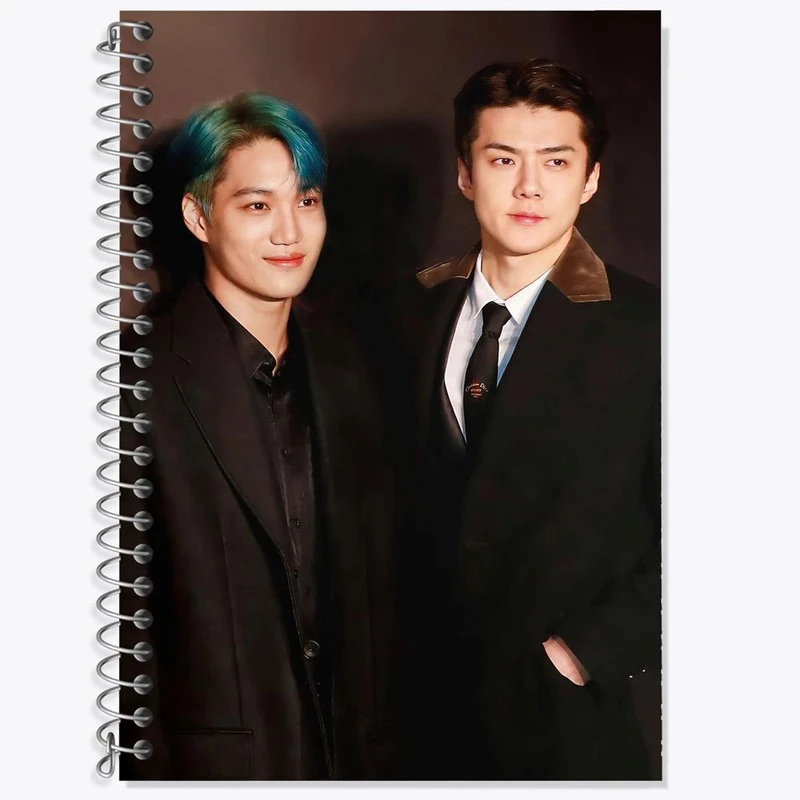 دفتر زبان 50 برگ خندالو مدل دو خط طرح گروه اکسو EXO کد 13575