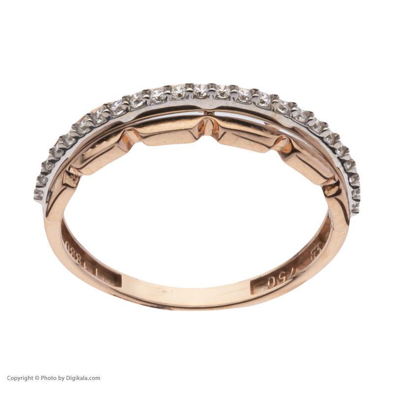 ست حلقه و پشت حلقه طلا 18 عیار زنانه مایا ماهک مدل MR0931 سایز 54