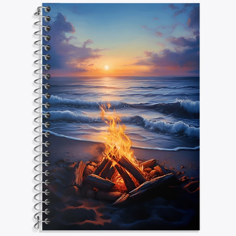 دفتر لغت 50 برگ خندالو طرح آتش و دریا کد F6952