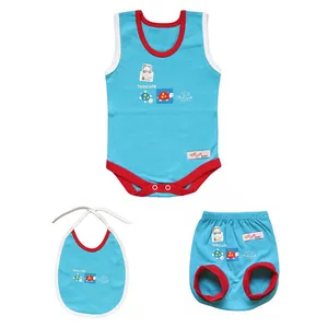 ست 3 تکه لباس نوزادی تاپ لاین مدل لاکپشت