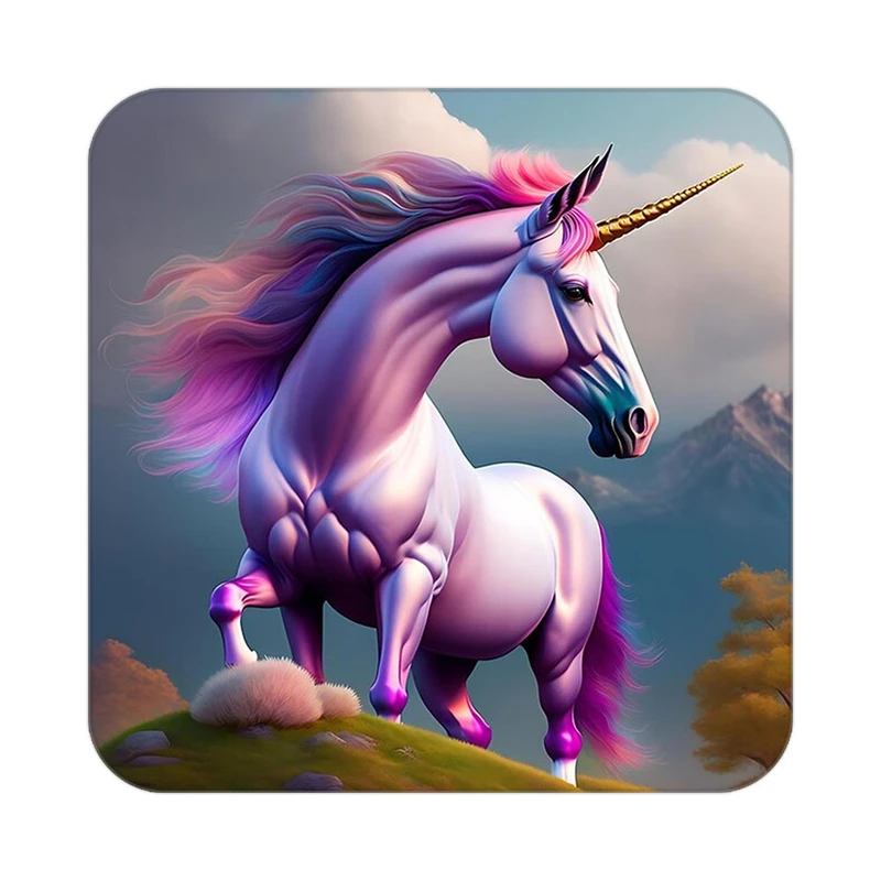 زیر لیوانی کاکتی طرح اسب تک شاخ و یونیکورن مدل mp29370