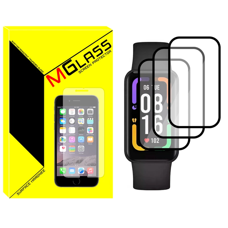 محافظ صفحه نمایش نانو ام گلس مدل NMG مناسب برای ساعت هوشمند شیائومی Redmi Smart Band Pro بسته سه عددی