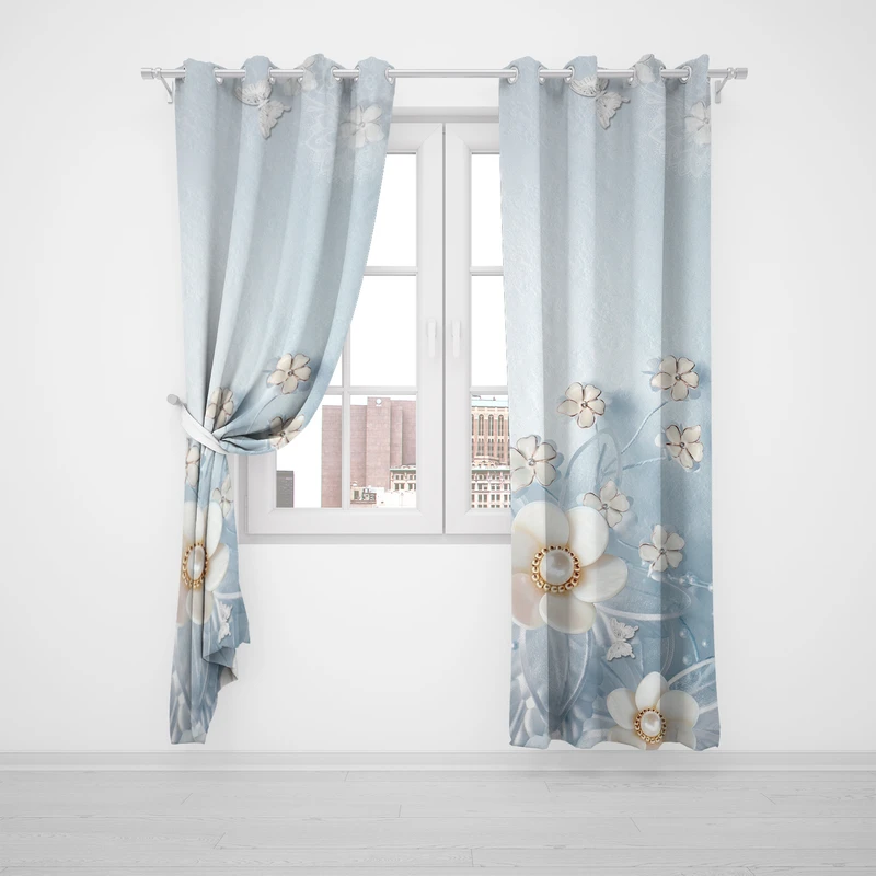 پرده مدل مروارید P2-136 سایز 140x280 سانتی متر