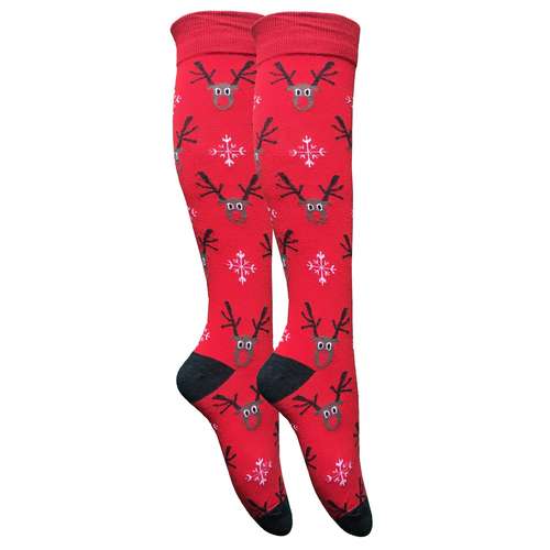 جوراب ساق بلند زنانه دکتر جوراب مدل گوزن طرح کریسمس کد Z401905