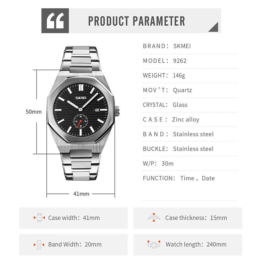 ساعت مچی عقربه‌ای مردانه اسکمی مدل 9262SI