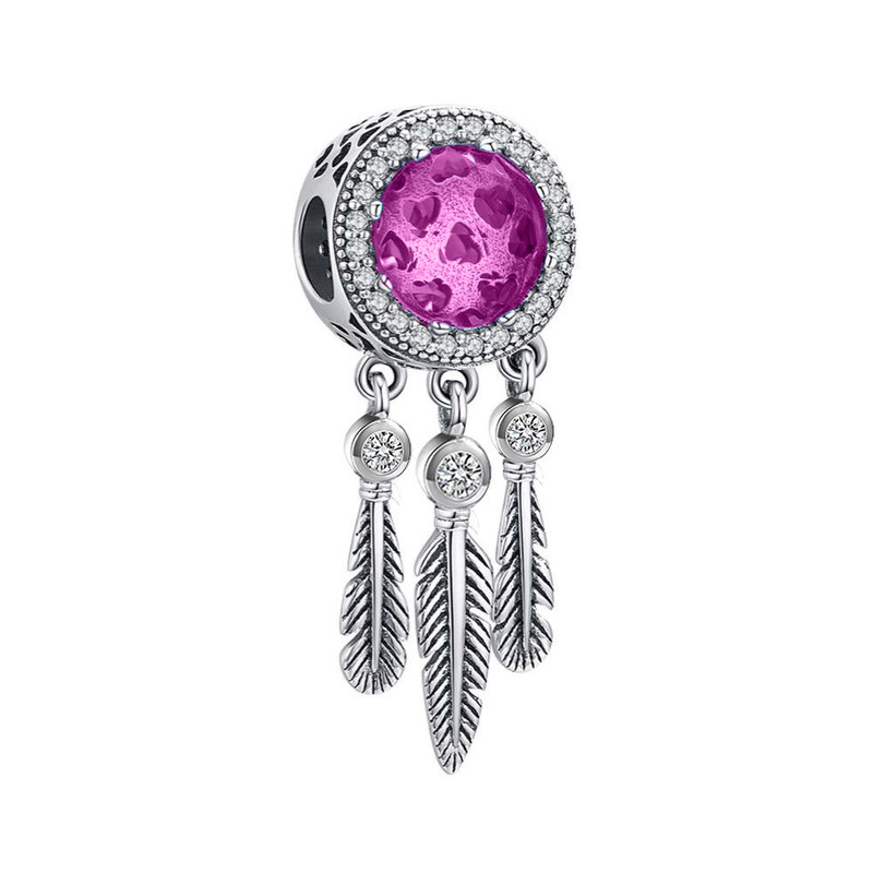 آویز گردنبند نقره زنانه پاندورا مدل Sapphire Dreamcatcher Bead