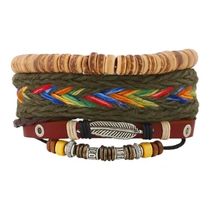 دستبند بافت مدل Feather بسته 3 عددی