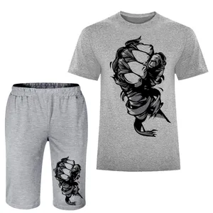 ست تی شرت آستین کوتاه و شلوارک راحتی مردانه مدل مشت A272