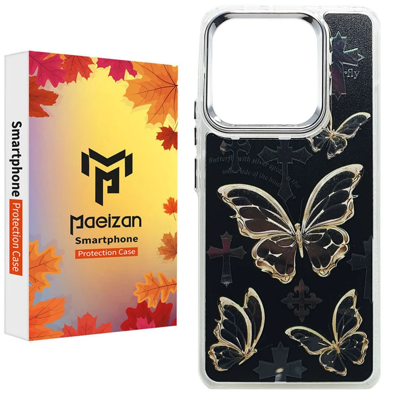 کاور پاییزان مدل Butterfly Cross طرح لاکجری مناسب برای گوشی موبایل شیائومی Redmi Note 14 4G