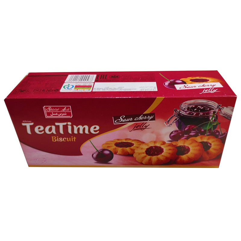 بیسکویت با ژله آلبالو تی تایم شیرین عسل - 150 گرم بسته 6 عددی