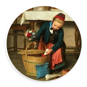 دیوارکوب طرح نقاشی خدمتکار و شاخه های گل مدل wtb412