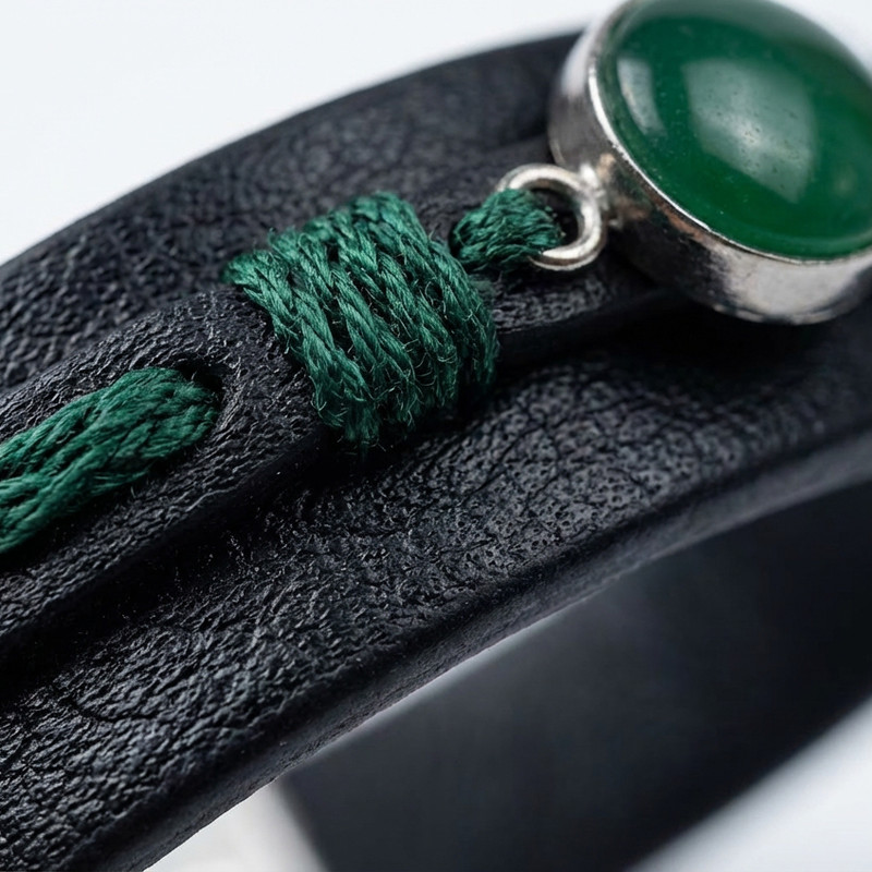 دستبند نقره مدل رویش سنگ عقیق