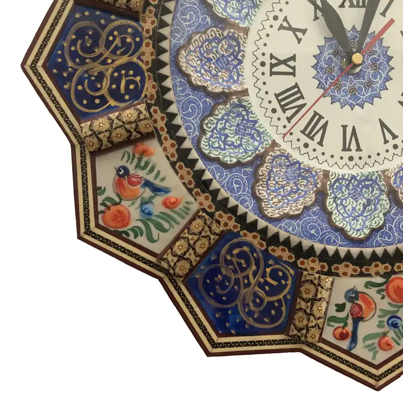 ساعت خاتم کاری طرح گل و مرغ کد DG52