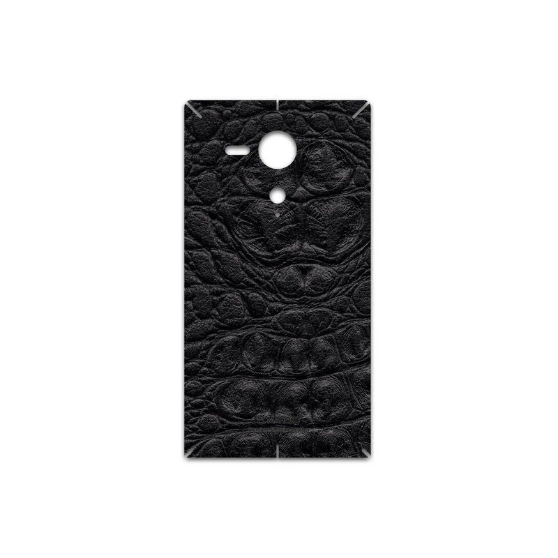 برچسب پوششی ماهوت مدل Black-Crocodile-Leather مناسب برای گوشی موبایل سونی Xperia SP