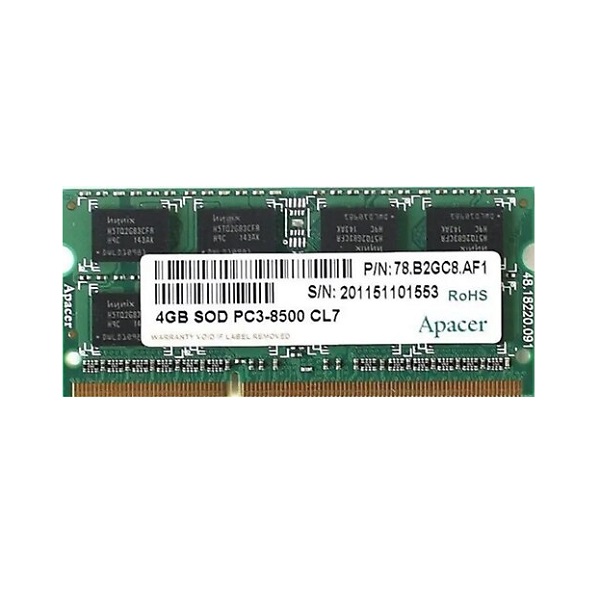 رم لپ تاپ DDR3 تک کاناله 1066 مگاهرتز اپیسر مدل PC3-8500 ظرفیت 4 گیگابایت
