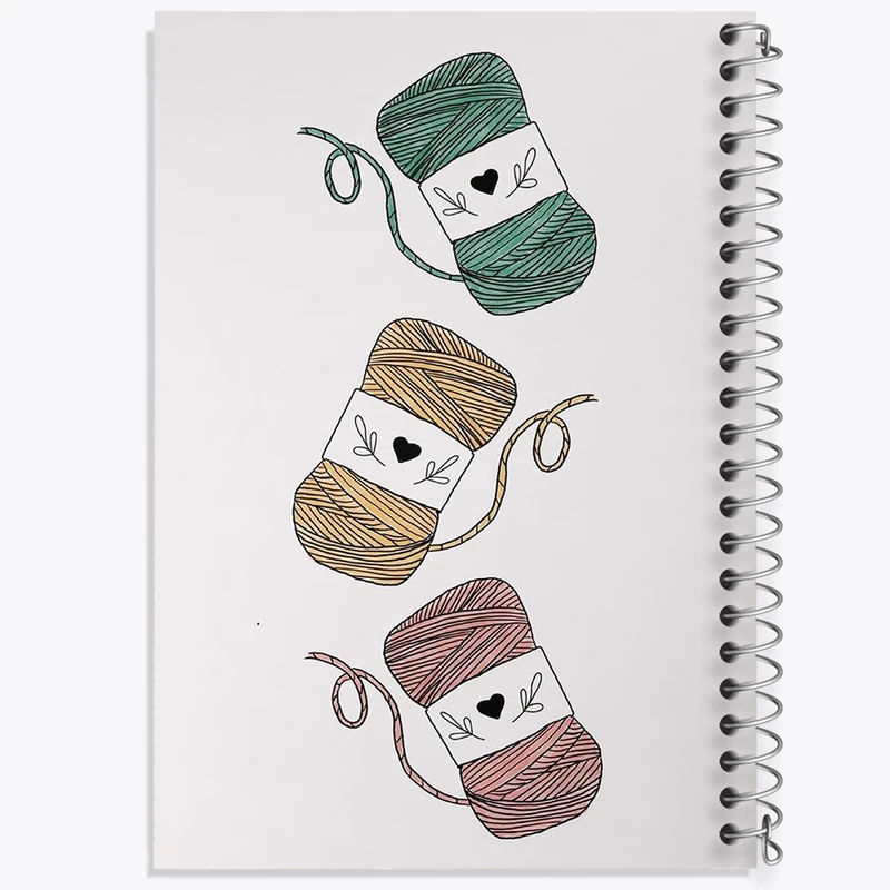 دفتر مشق 100 برگ خندالو طرح کاموا و بافتنی کد N2015