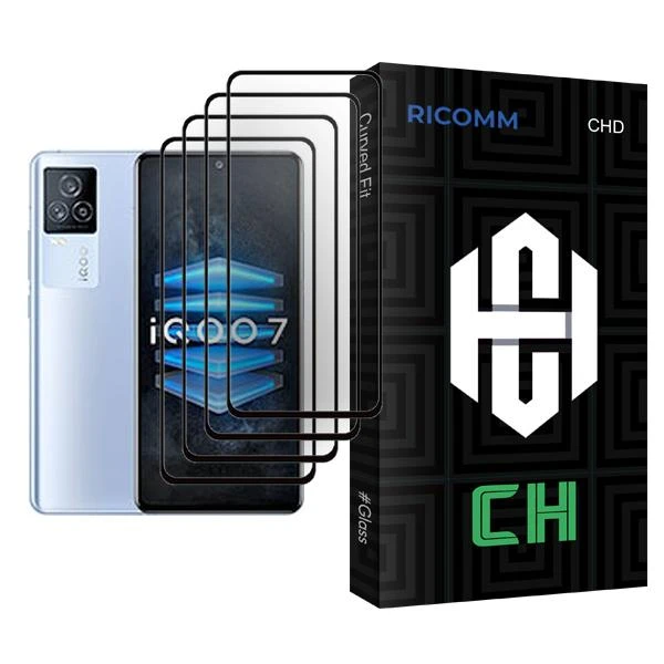محافظ صفحه نمایش ریکام مدل CH Glass MIX004 مناسب برای گوشی موبایل ویوو iQOO 7 بسته چهار عددی
