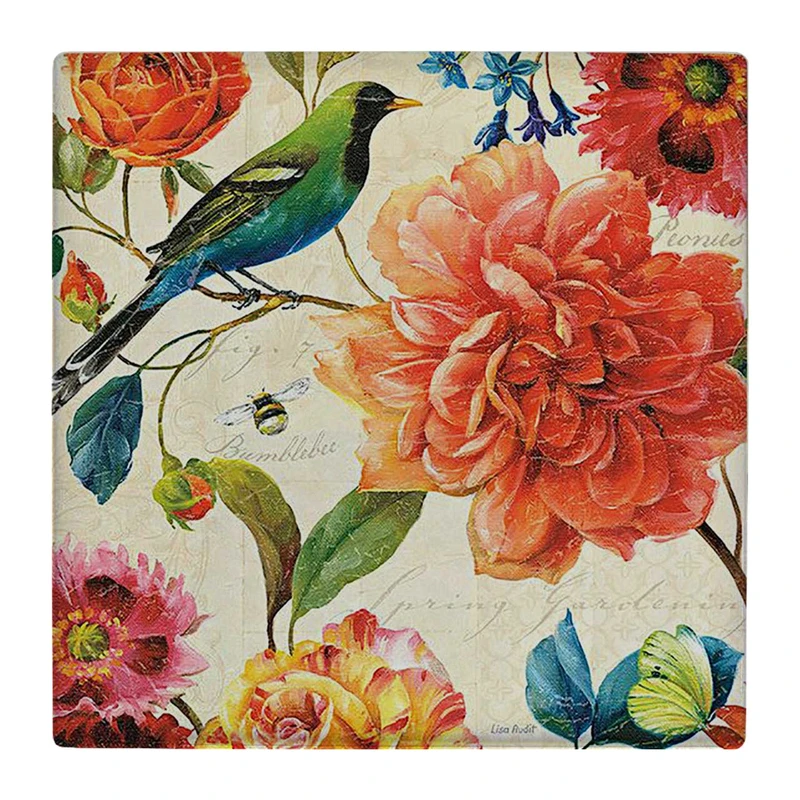 زیر لیوانی  طرح گل و مرغ کد    4809030_3646