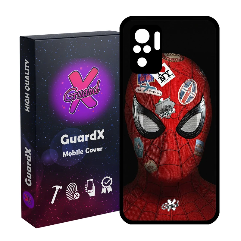 کاور گارد ایکس طرح Spider Man مدل Glass10033 مناسب برای گوشی موبایل شیائومی Redmi Note 10 4G / Note 10S
