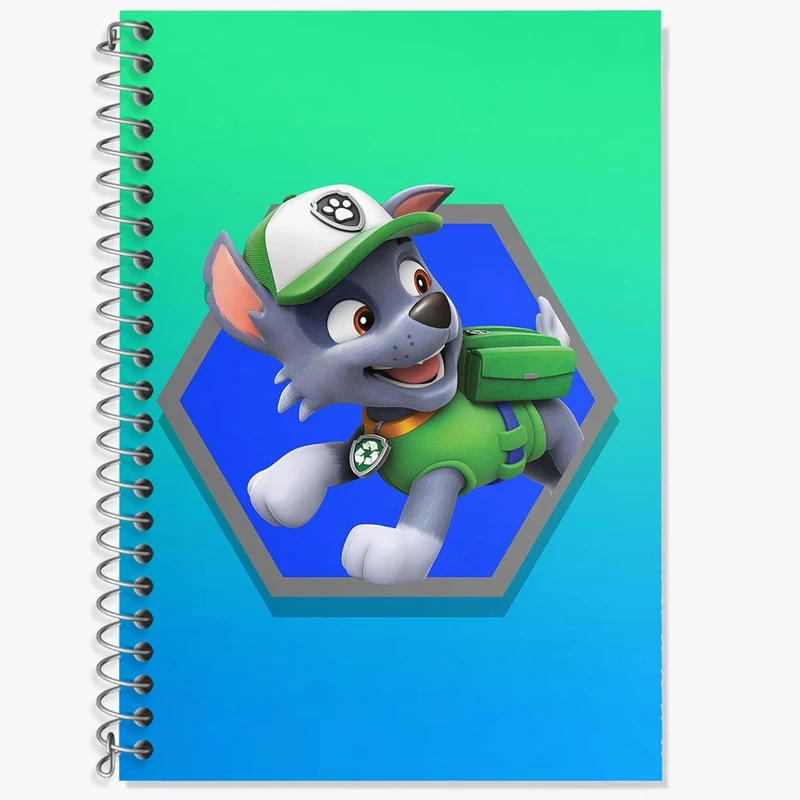 دفتر زبان 50 برگ خندالو مدل دو خط طرح راکی سگ های نگهبان Paw Patrol کد 12590