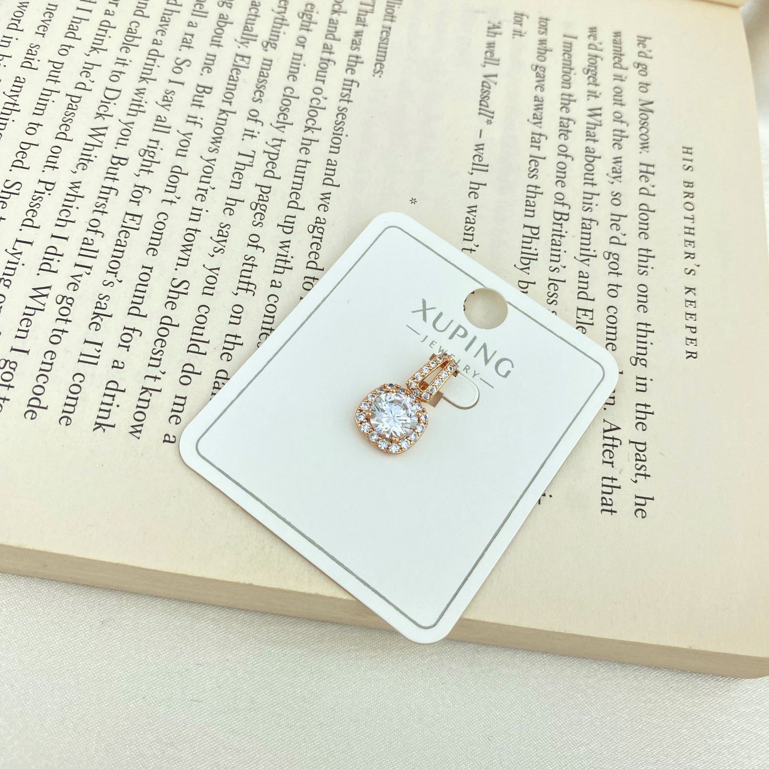 آویز گردنبند زنانه ژوپینگ مدل تک نگین کد N4312 -  - 2