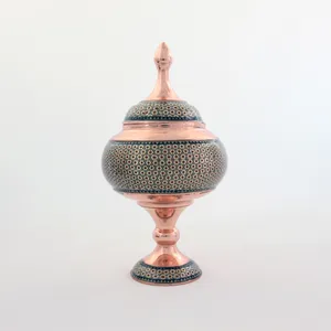 قندان خاتم کاری مدل پایه دار