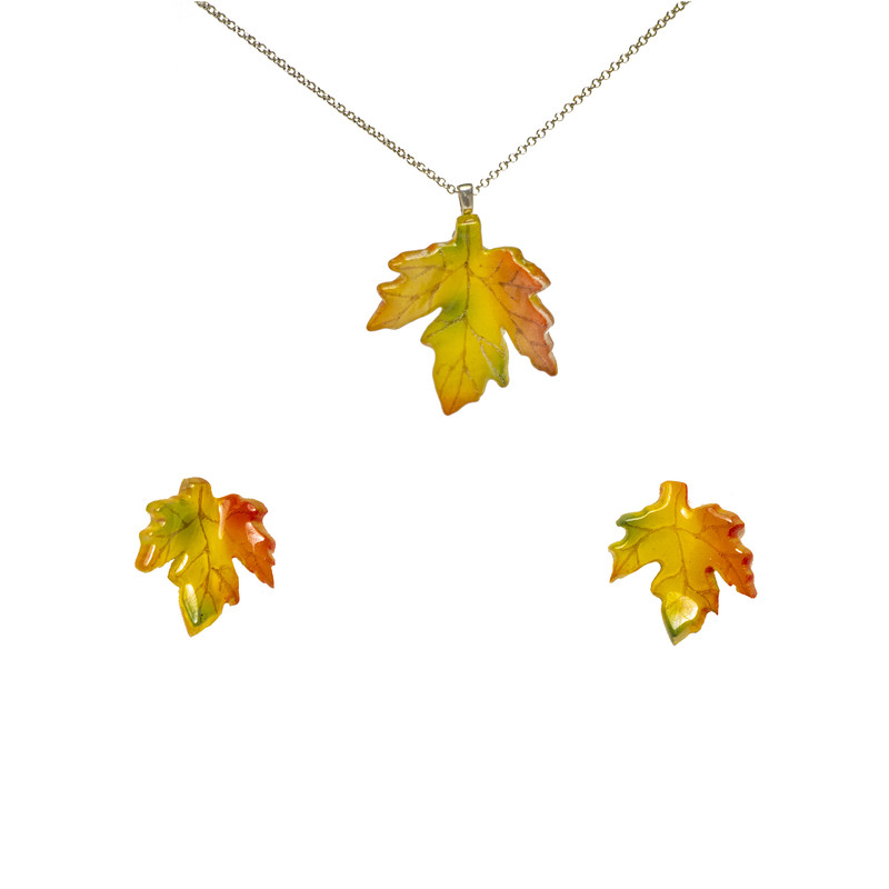 نیم ست نقره زنانه مدل leaf