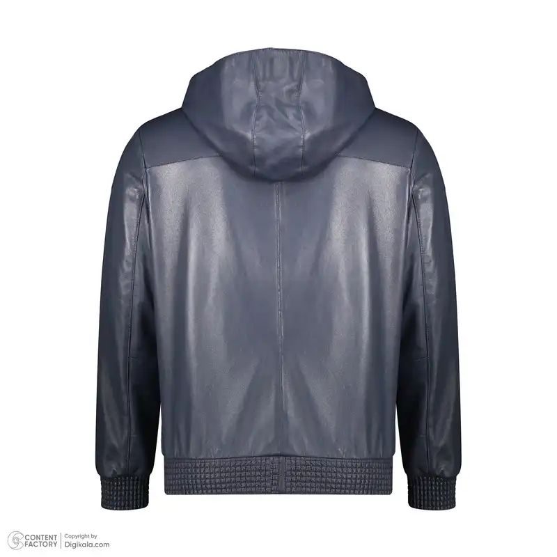 کاپشن مردانه چرم مشهد مدل k0626-030 رنگ سرمه ای