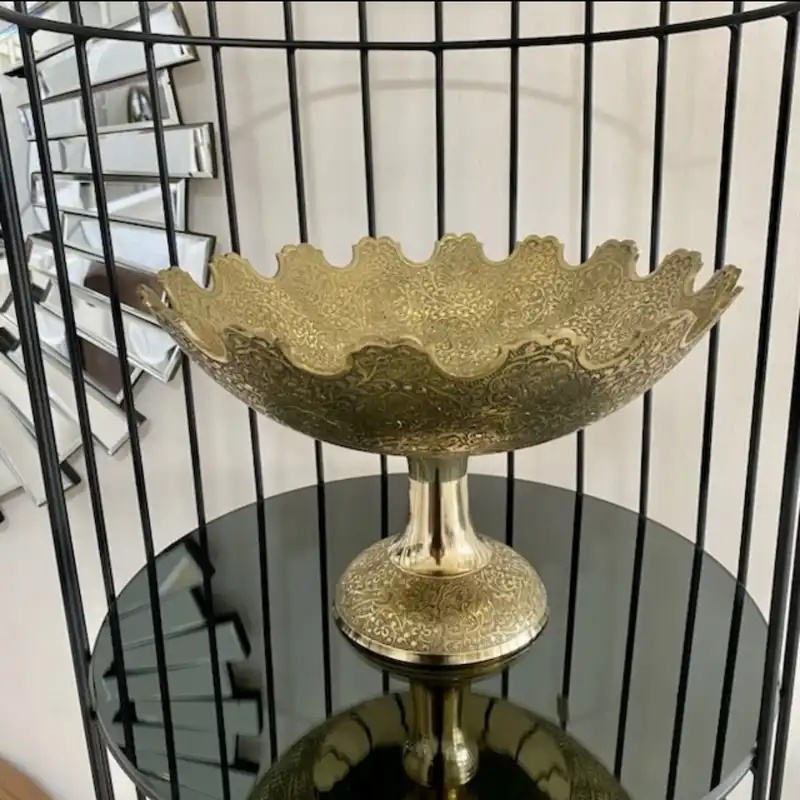 میوه خوری برنجی مدل طاووس