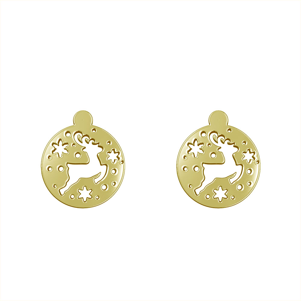 گوشواره طلا 18 عیار زنانه مدوپد مدل گوزن کد GA1-11434