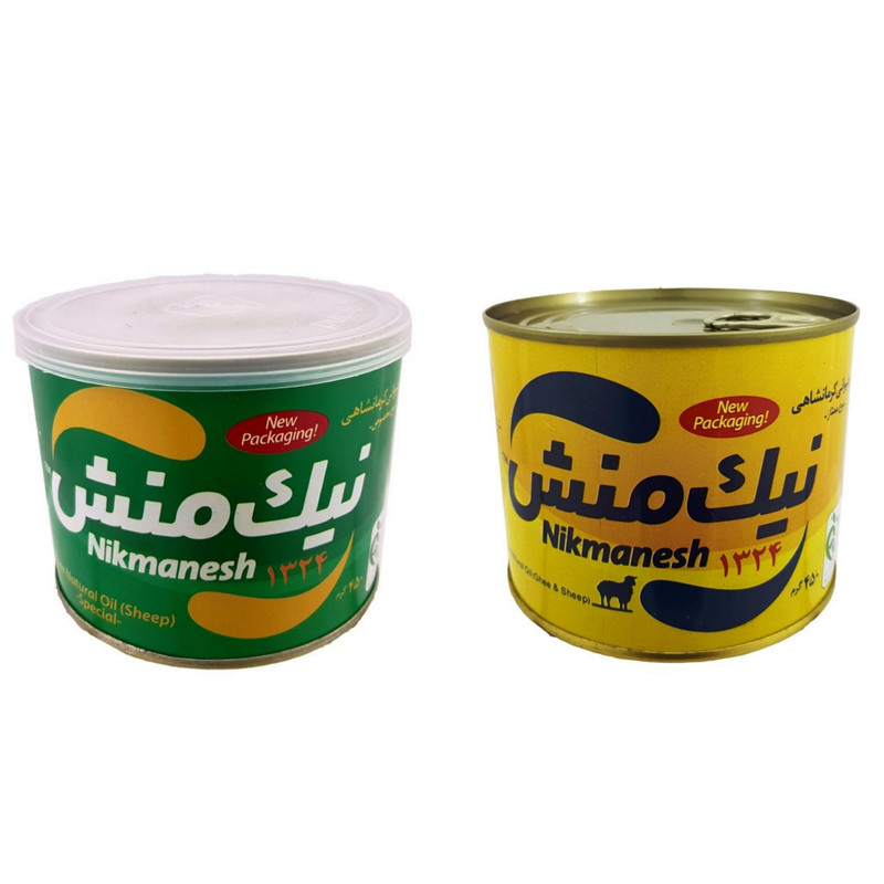 روغن حیوانی گوسفندی و روغن حیوانی گاوی گوسفندی نیک منش-450 گرم بسته 2 عددی