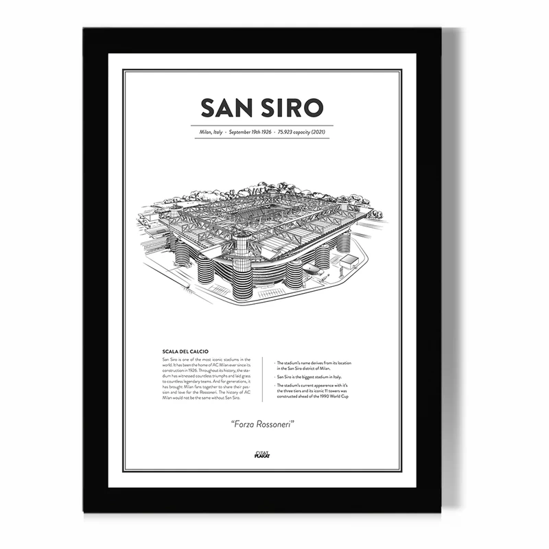 تابلو مدل دیواری طرح استادیوم سن سیرو آث میلان San Siro کد FD044