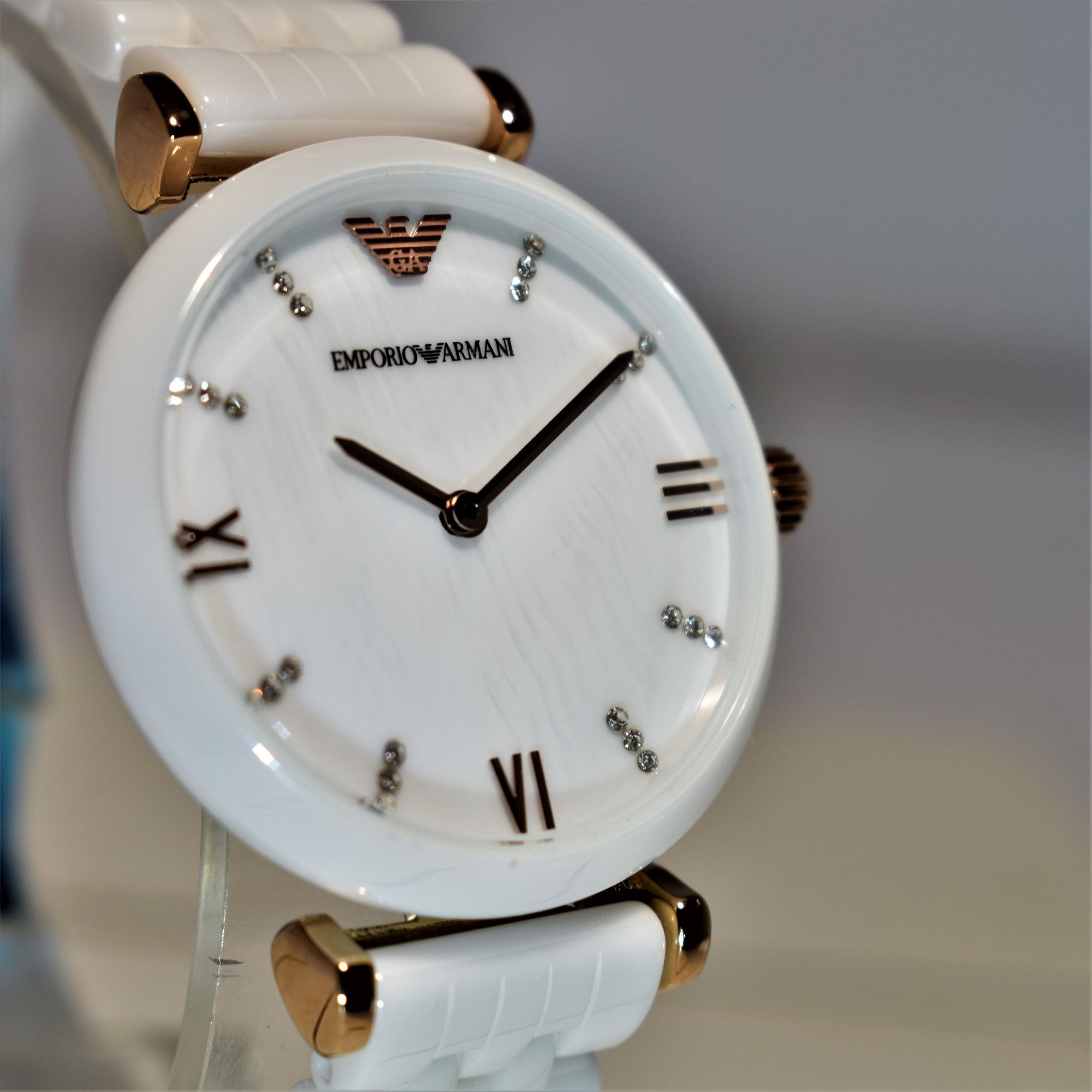 Emporio armani ar1486 white on sale ceramic