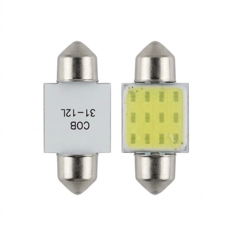 لامپ ال ای دی خودرو سام مدل  31mm cob پایه فشنگی w5 مجموعه دو عددی