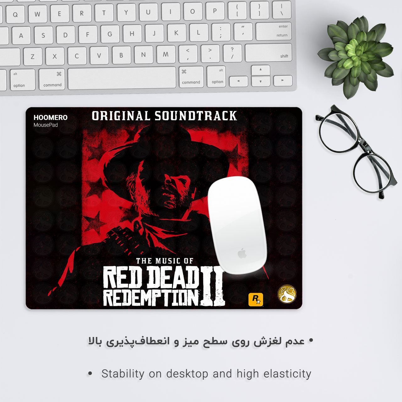 ماوس پد هومرو مدل A2790 طرح بازی Red Dead Online